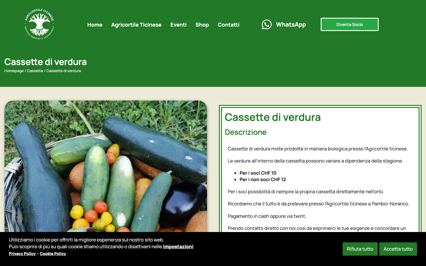 Agricortile Ticinese - cassette di verdura biologica