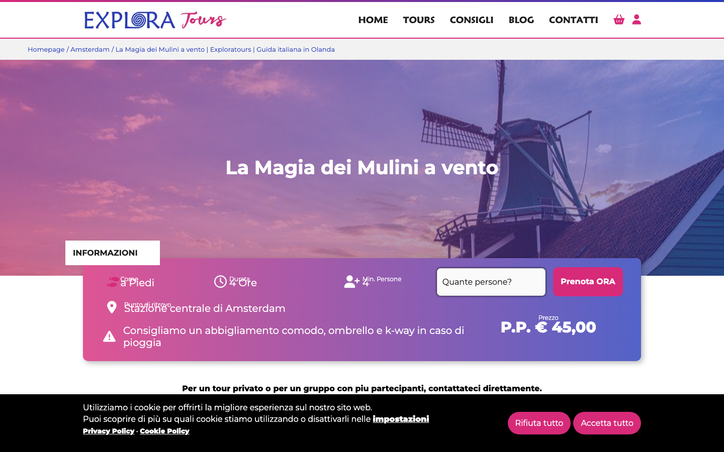 Exploratours tour mulini a vento olandesi