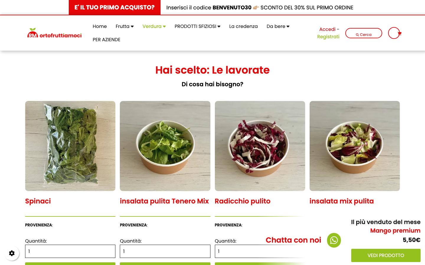 Ortofruttiamoci verdure lavorate pronte da cucinare