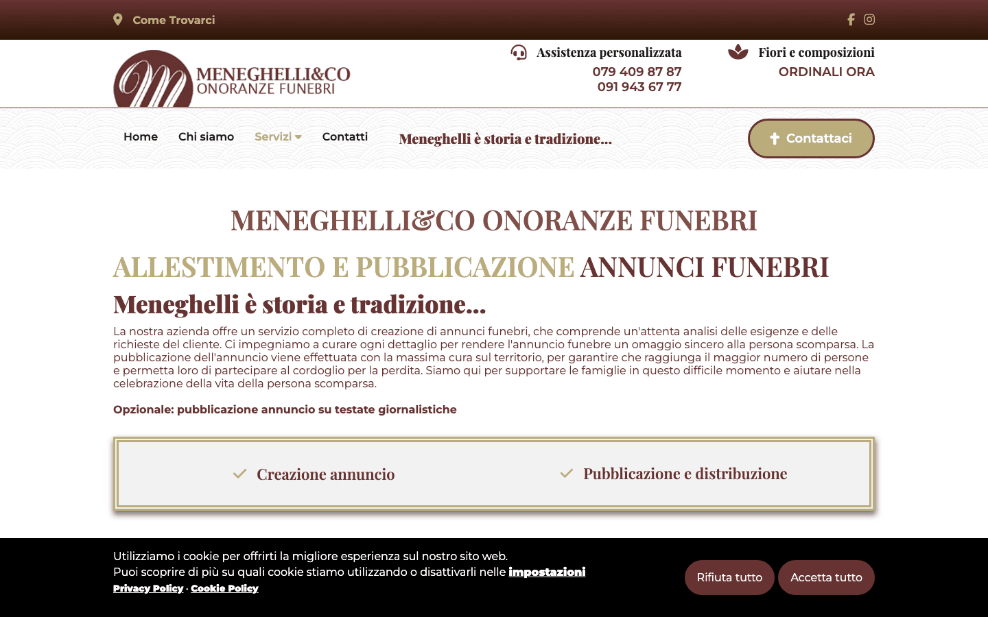 Meneghelli - pubblicazione annunci funebri