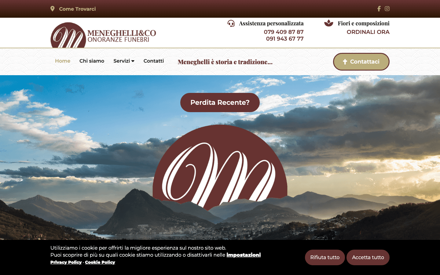Meneghelli & Co - homepage desktop onoranze funebri Lugano